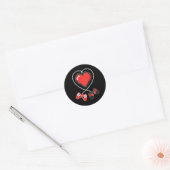 Harde Pixel Art Video-game Controller Valentijnse  Ronde Sticker (Envelop)
