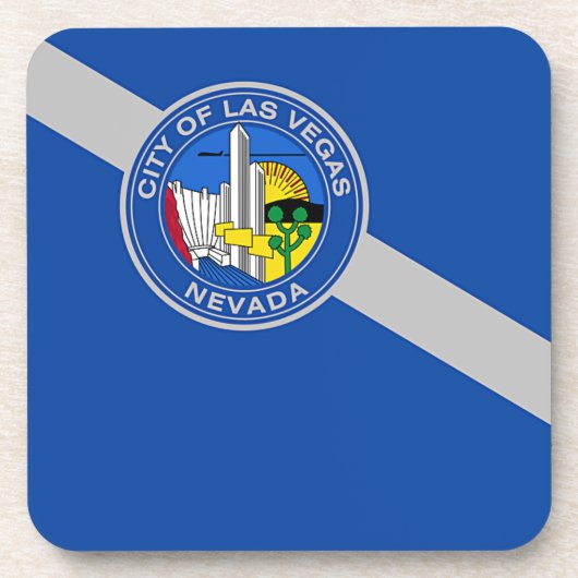Harde plastic onderzetter met vlag van Las Vegas (Voorkant)