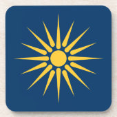 Harde plastic onderzetter met vlag van Macedonië (Voorkant)