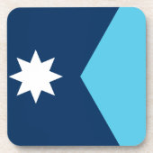 Harde plastic onderzetter met vlag van Minnesota, (Voorkant)