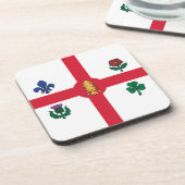 Harde plastic onderzetter met vlag van Montreal, C (Linkerzijde)
