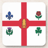 Harde plastic onderzetter met vlag van Montreal, C (Voorkant)