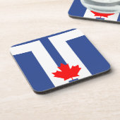 Harde plastic onderzetter met vlag van Toronto, Ca (Linkerzijde)