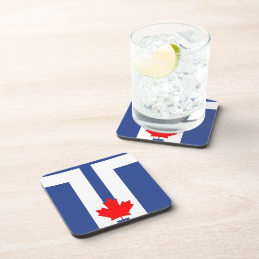 Harde plastic onderzetter met vlag van Toronto, Ca (Rechterzijde)