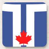 Harde plastic onderzetter met vlag van Toronto, Ca (Voorkant)