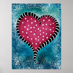 Harde Poster Roze Blauw Black Cute