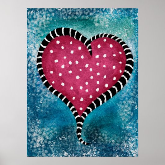 Harde Poster Roze Blauw Black Cute (Voorkant)