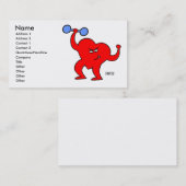 Harde rehab en persoonlijk opleiders Cartoon hart Visitekaartje (Voorkant / Achterkant)