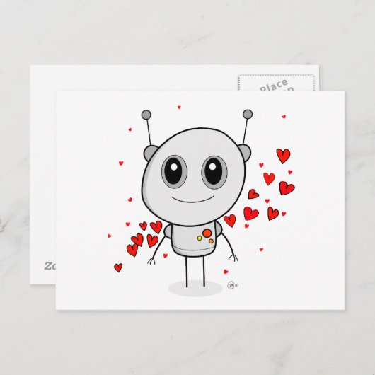 Harde robot - Briefkaart (Voorkant / Achterkant)