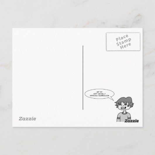 Harde robot - Briefkaart (Achterkant)