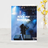 Harde Rockin' Heavy Metal Guitarist Birthday Kaart (Gele Bloem)