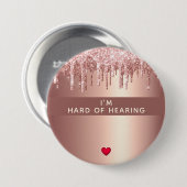 Harde Roos Gold Heart 3-inch Button (Voorkant /achterkant)