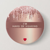 Harde Roos Gold Heart 3-inch Button (Voorkant)