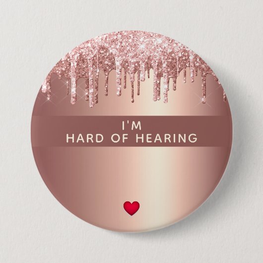 Harde Roos Gold Heart 3-inch Button (Voorkant)