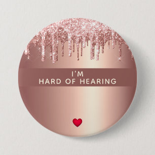 Harde Roos Gold Heart 3-inch Button