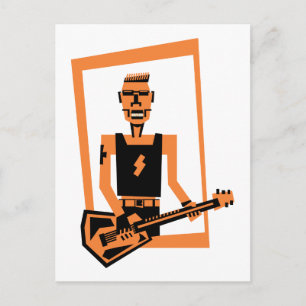 harde rots/heavy de speler van de metaalgitaar briefkaart