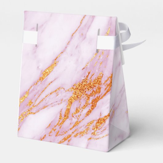 Harde roze marmer Gold Weddenschap Hartelijk dank Bedankdoosjes (Achterkant)