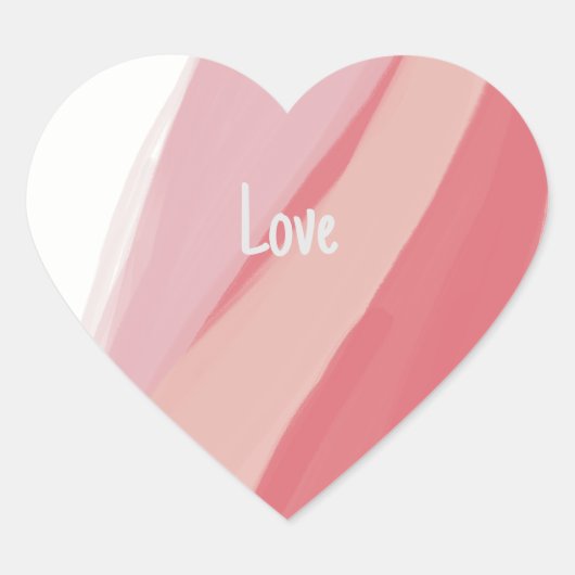Harde roze Waterverf Hart Sticker (Voorkant)