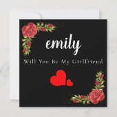 Harde Rozen Elegant... zal jij mijn Vriendin Kaart (Voorkant)