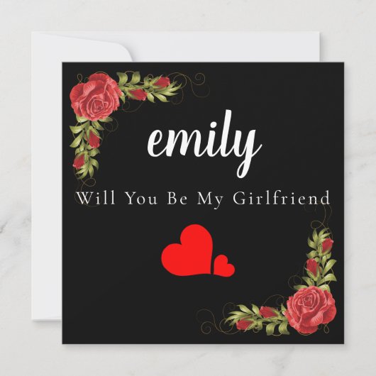 Harde Rozen Elegant... zal jij mijn Vriendin Kaart (Voorkant)