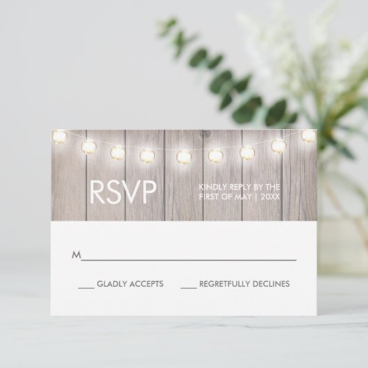 Harde Rustige RSVP-kaart RSVP Kaartje (Staand voorkant)