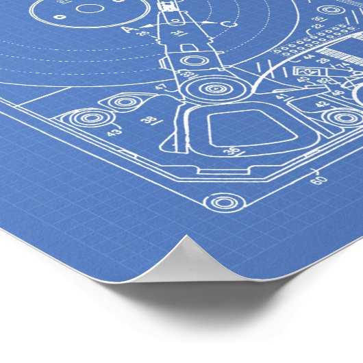 Harde schijf 1994 — Patent Art Blueprint Poster (Hoek)