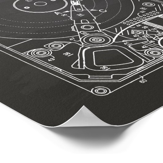 Harde schijf 1994 Patent Art Chalkboard Poster (Hoek)