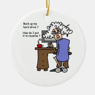 Harde schijf maakt een back-up keramisch ornament