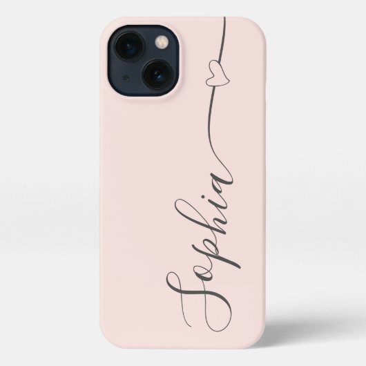 Harde-Script-kalligrafie Blush roze iPhone Hoesje (Achterkant)