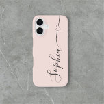 Harde-Script-kalligrafie Blush roze iPhone 13 Hoesje<br><div class="desc">Cute en modern script met hart.</div>
