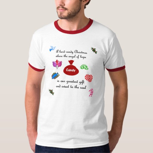 harde snoep kerstmis t-shirt (Voorkant)
