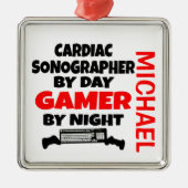 Harde Sonograaf speelt videospelletjes Metalen Ornament (Voorkant)