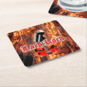 Harde steen in het vuur kartonnen onderzetters (Schuin)