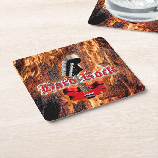 Harde steen in het vuur kartonnen onderzetters (Schuin)