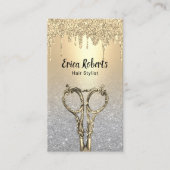 Harde stijlvolle gouden schijven Silver Glitter Sa Visitekaartje (Voorkant)