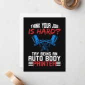 Harde taak Automatisch hoofdschilderen Notitiekaartje (Voorkant / Achterkant in situ)