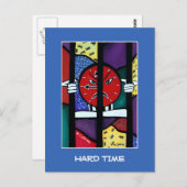 Harde tijd op blauw - tijd artikelen briefkaart (Voorkant / Achterkant)