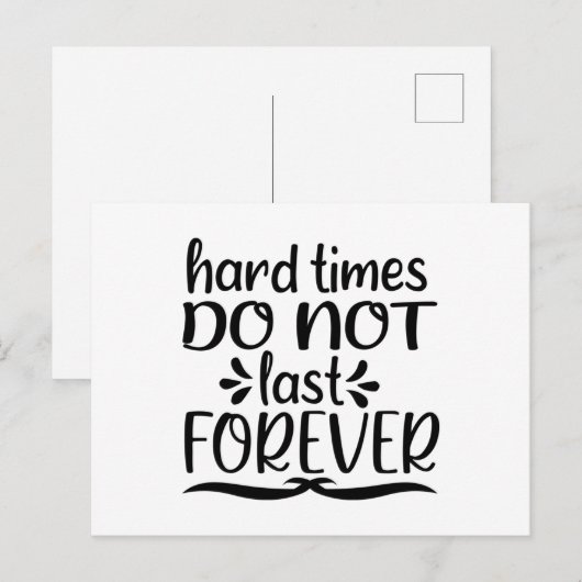 Harde tijden duren niet eeuwig briefkaart (Voorkant / Achterkant)