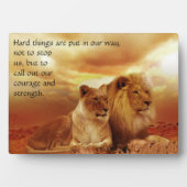 Harde tijden, moed en kracht Citaat Plaque Fotoplaat (voorkant)