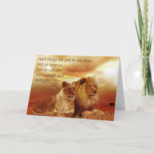 Harde tijden, moed & Sterke Citaat Kaart (Voorkant)