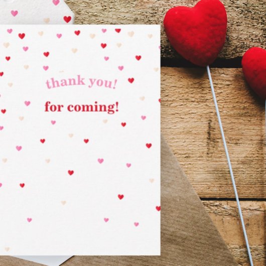 Harde Valentijn Thema Baby shower Hartelijk dank Bedankkaart