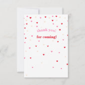 Harde Valentijn Thema Baby shower Hartelijk dank Bedankkaart (Voorkant)