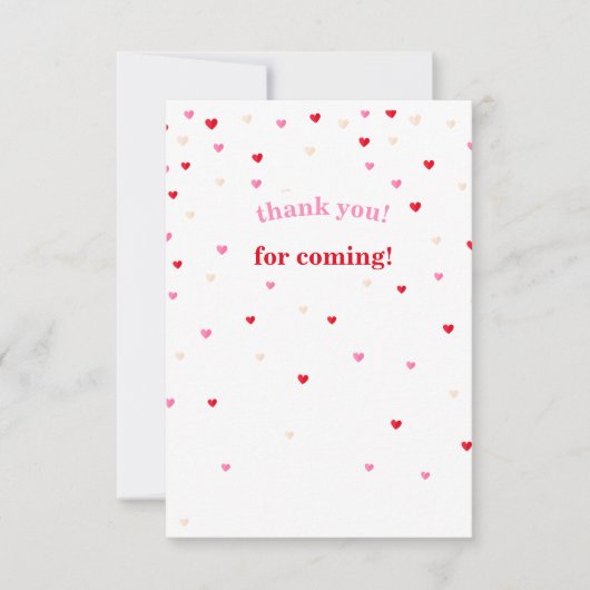 Harde Valentijn Thema Baby shower Hartelijk dank Bedankkaart (Voorkant)