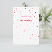 Harde Valentijn Thema Baby shower Hartelijk dank Bedankkaart (Staand voorkant)