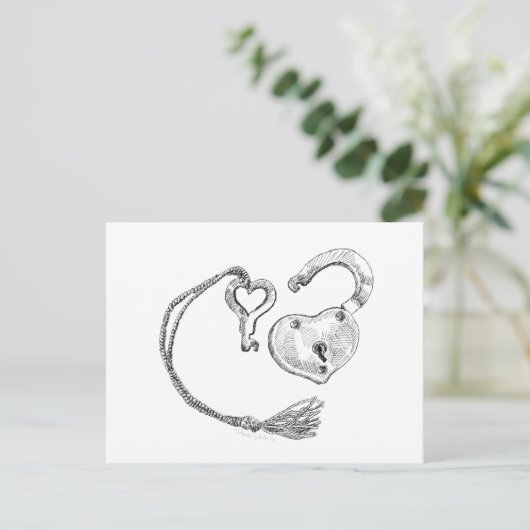 Harde vergrendeling en sleutel briefkaart (Staand voorkant)