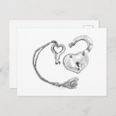 Harde vergrendeling en sleutel briefkaart (Voorkant / Achterkant)