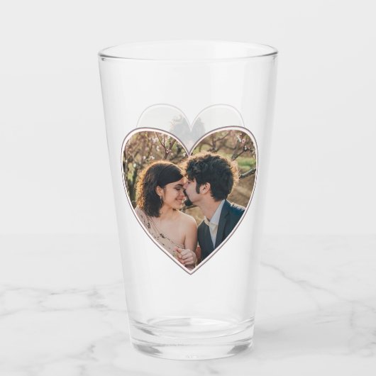 Harde vorm 2 Foto Valentijnse of bruiloft aangepa Glas (Voorkant)