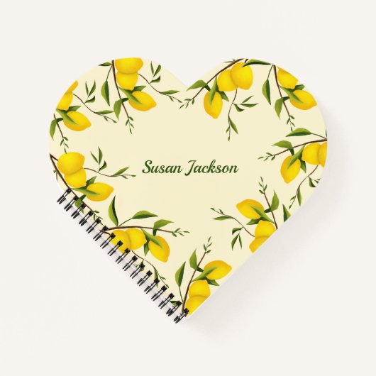 Harde vorm Citrus Botanical Personalized Notitieboek (Voorkant)