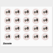 Harde vorm Foto bruiloft Retouradres roze Ronde Sticker (Vel)