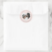 Harde vorm Foto bruiloft Retouradres roze Ronde Sticker (Tas)